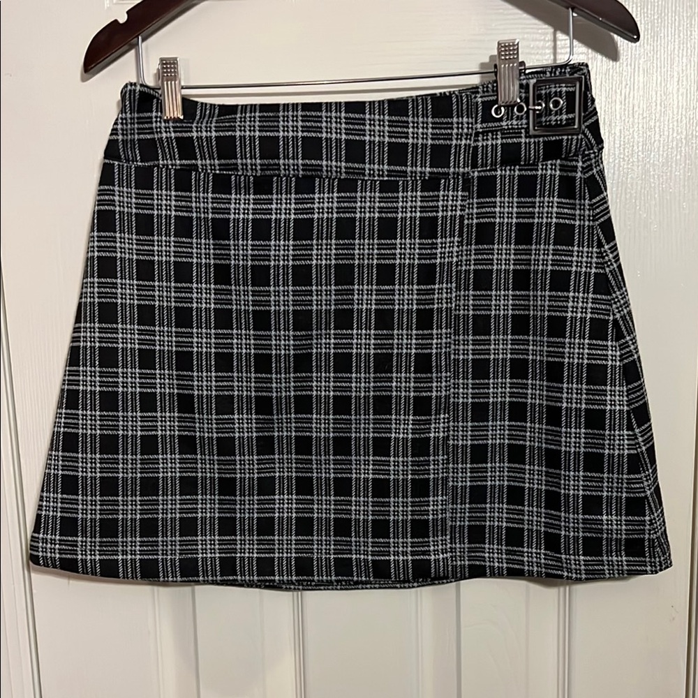 Plaid Black and White Women's Skirt